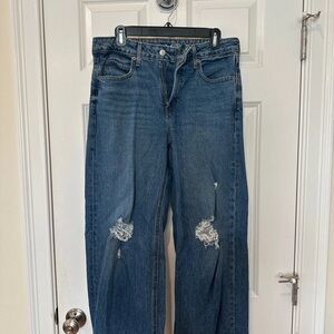 Old Navy Extra High Rise Wide Leg distressed jeans